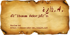 Ölbaum Adorján névjegykártya